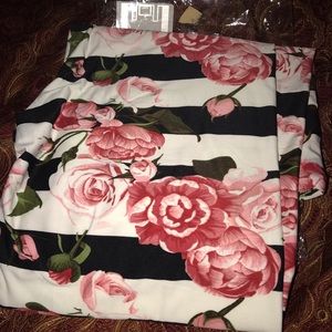 Lularoe TC NWT Unicorn Floral Print Stripes